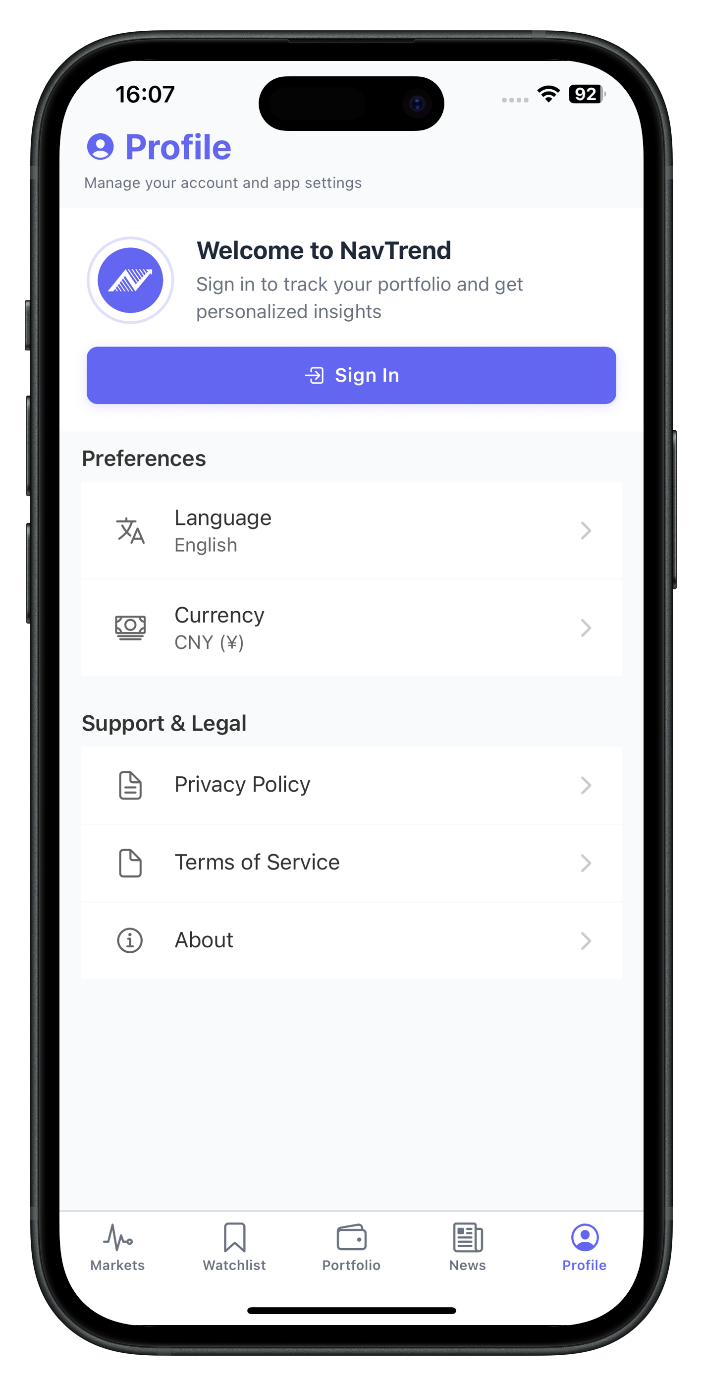 MarketNews App Screenshot 2